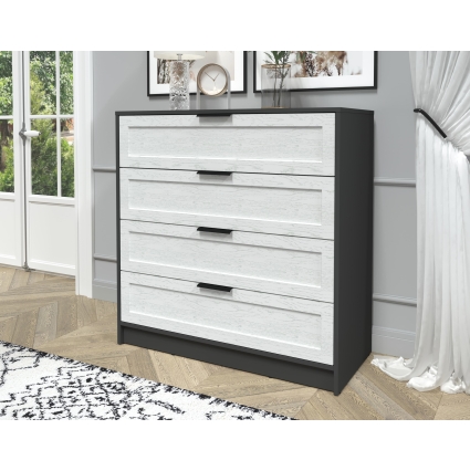 Kомод Тренд КТ-К100 (Антрацит ЛДСП/ Дуб полярный ЛМДФ) Ш1000 В1020 Г451 Kомод Тренд КТ-К100 (Антрацит ЛДСП/ Дуб полярный ЛМДФ) Ш1000 В1020 Г451